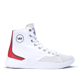 Supra Mens STATIK White/white High Top Shoes | CA-32295